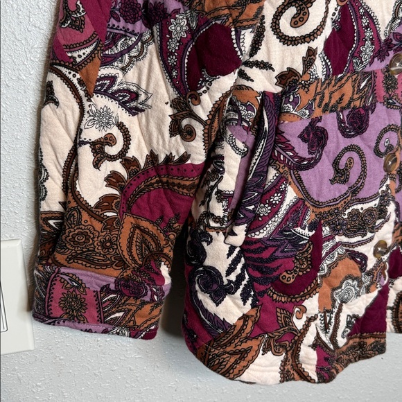 Tribal Jeans Women's Printed Quilted Shacket Paisley Pink Purple XL - Picture 5 of 8